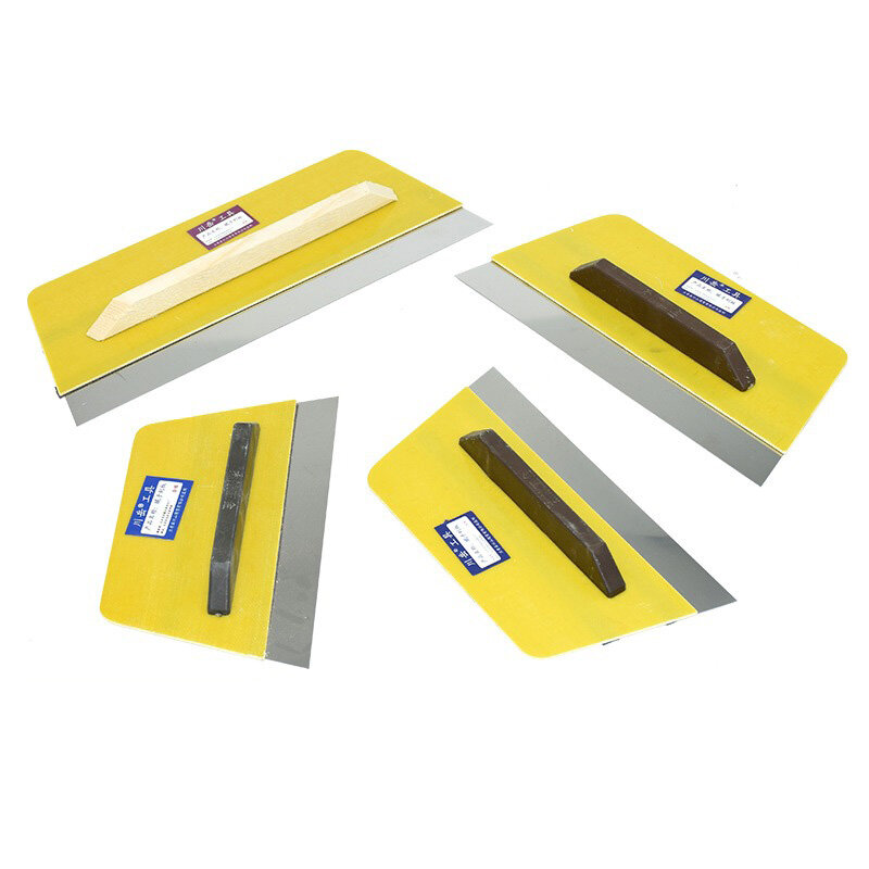 ステンレス鋼のputtyスクレーパーツール、黄色のプラスチックハンドル、puttyナイフ、ッシュナイフ、建設ツール、複数のモデル