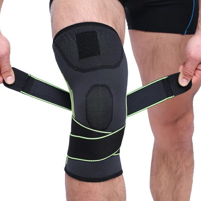1 Pc Fitness Running ciclismo fasciatura supporto per ginocchio bretelle elastico per gambe Pad protettivo protezione per ginocchio bretelle manica a compressione