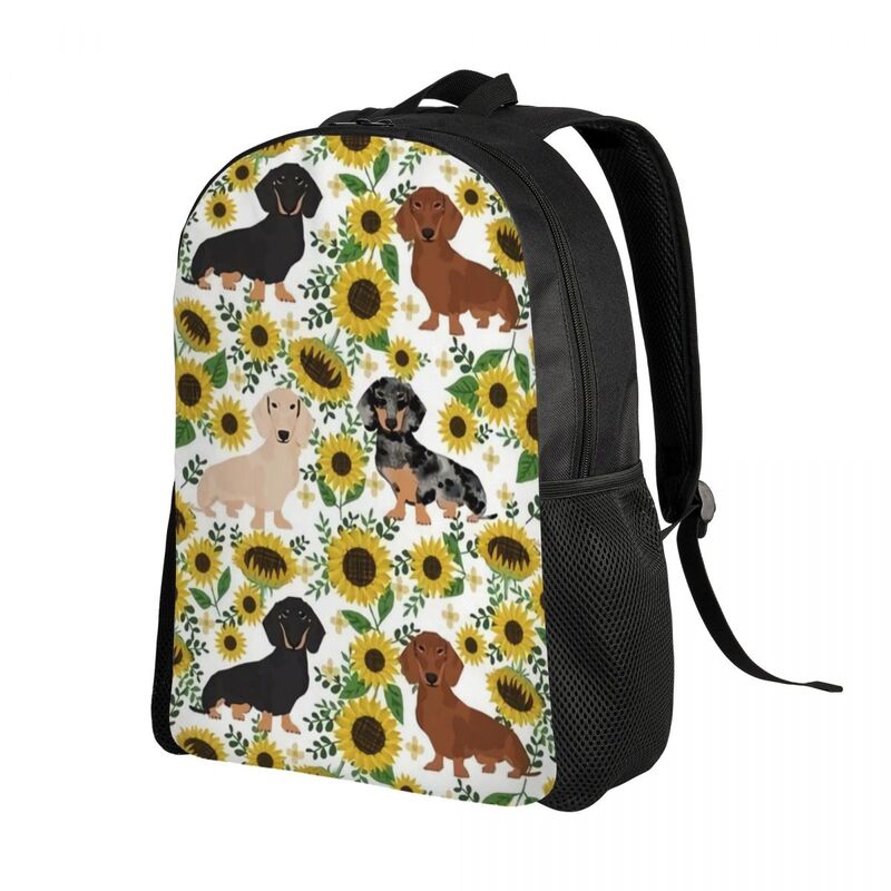 Badger sosis anjing ransel Laptop Pria Wanita tas buku kasual untuk siswa sekolah kuliah Dachshund tas anak anjing