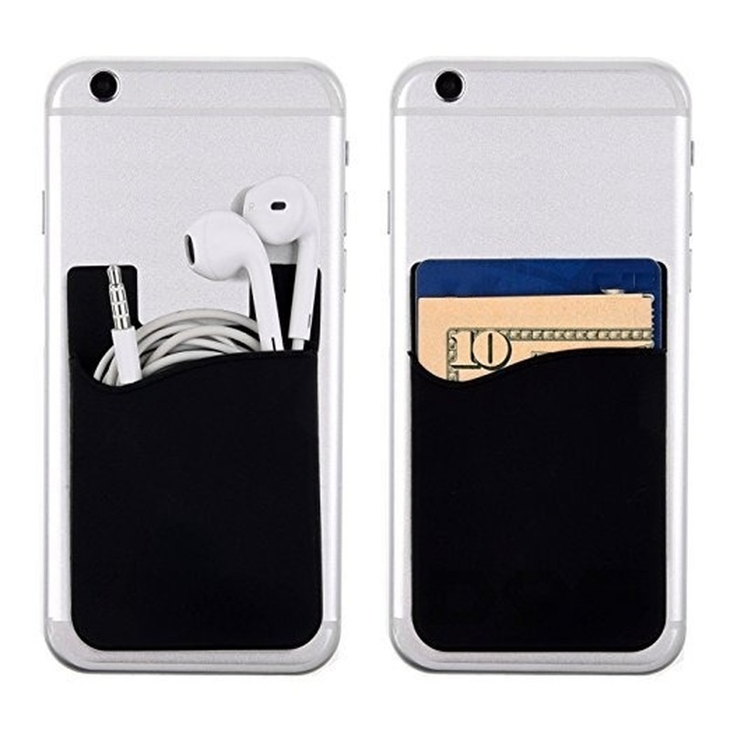 1Pcs Silicone Business Credit Pocket Adhesive Fashion Vrouwen Mannen Mobiele Telefoon Id Card Cover Slim Case Sticker Case tassen