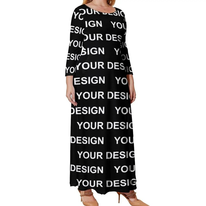تصميم فستان مخصص للنساء صنع حسب الطلب صورتك فستان ماكسي للحفلات ملابس الشارع بوهيميا فساتين طويلة طباعة Vestidos حجم كبير