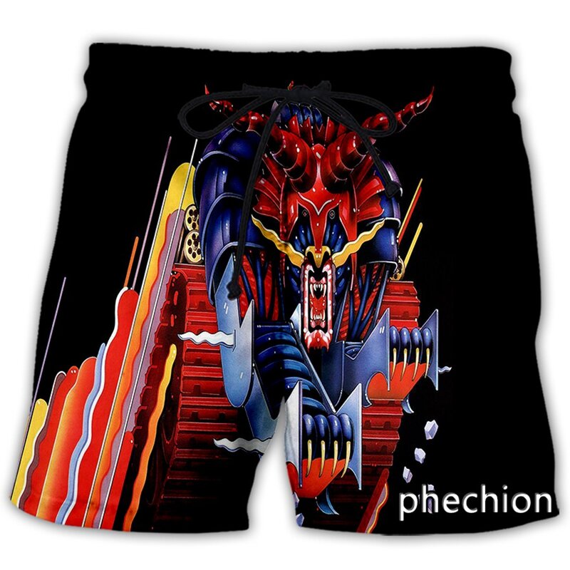Phechion neue Mode Männer/Frauen Judas Priester Rockband 3D-Druck Casual Shorts Neuheit Streetwear Männer lose Sports horts l55