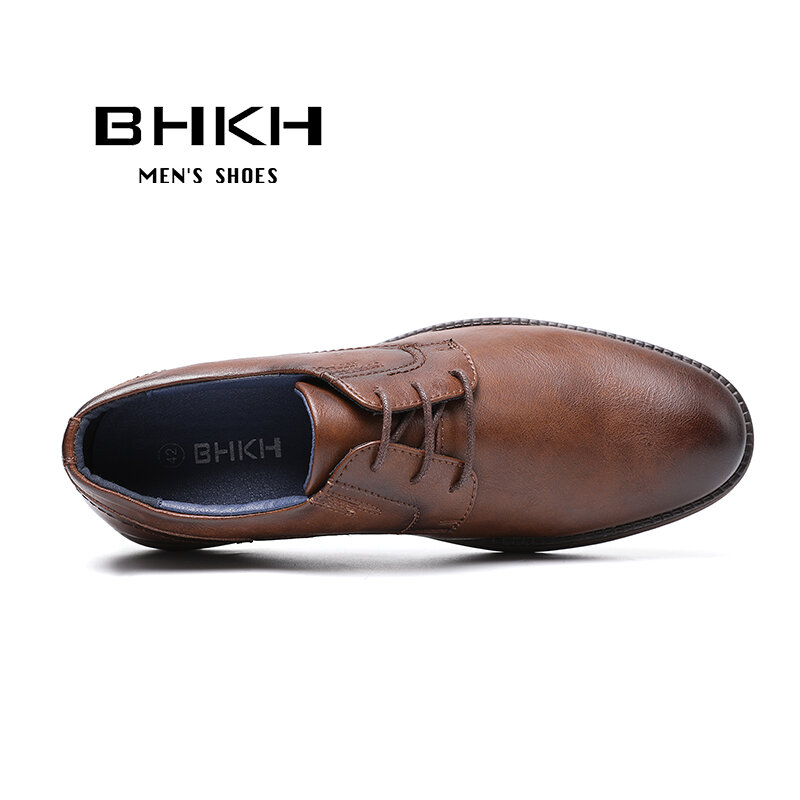 BHKH-zapatillas de deporte de cuero para hombre, zapatos informales con cordones, para negocios, trabajo y oficina, talla 47, Otoño e Invierno