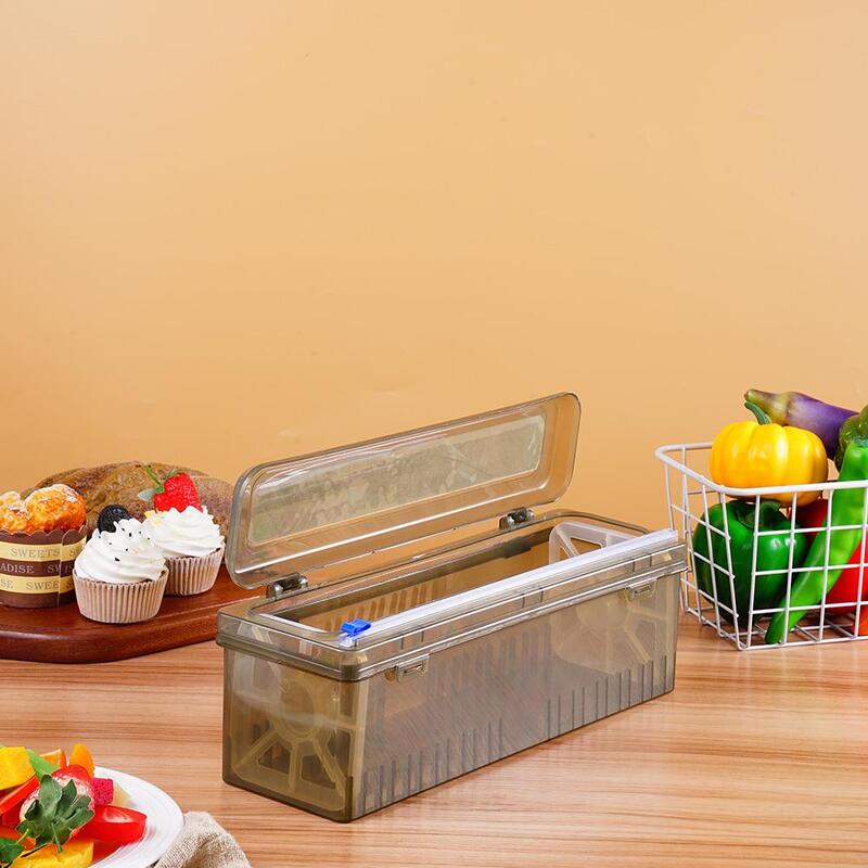 Dispenser plastik bungkus memperbaiki Foil, pemotong Film lengket pembungkus makanan plastik tajam Dispenser pemotong penata Aksesori alat dapur