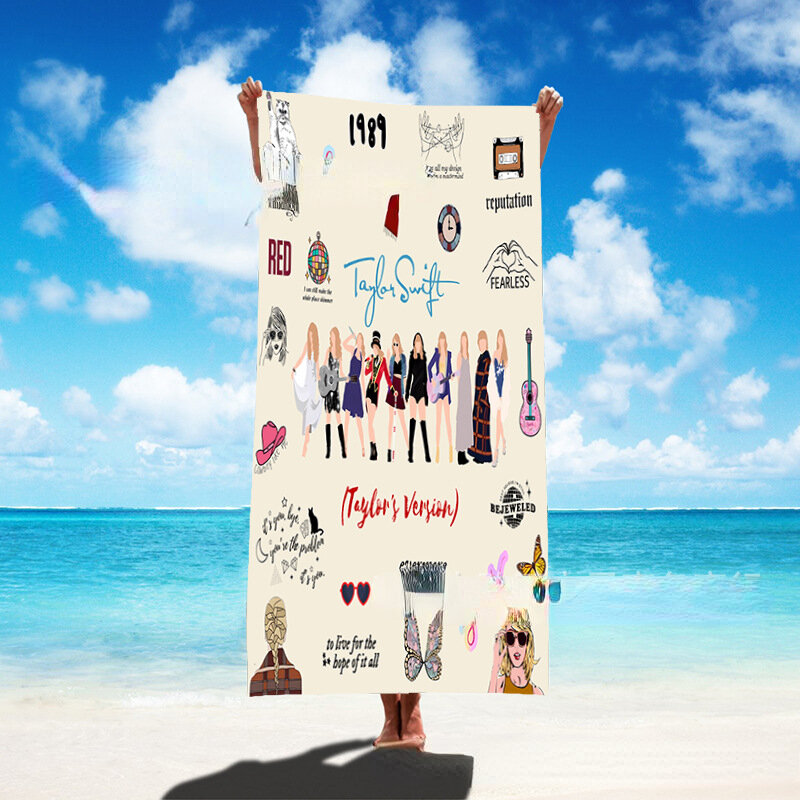 Gorący Idol Taylor Swift 1989 Album Ręcznik plażowy Duży ręcznik kąpielowy Niszowy prezent Wachlarz Kolekcjonerskie Personalizacja Wsparcie Prezenty