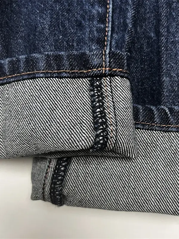 Celana Jeans wanita, celana Denim lurus longgar kasual pinggang tinggi musim panas