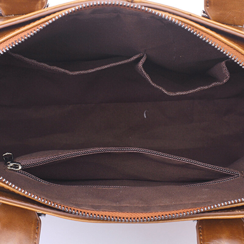 Bolsas de ombro crossbody de couro para homens, pastas vintage, bolsa de laptop de alta qualidade, moda luxuosa