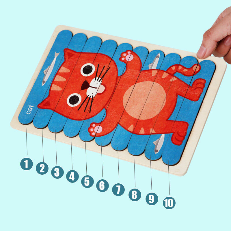 LIQU giocattoli educativi Montessori Puzzle in legno animale modello blocco smistamento e impilamento giocattoli Peg Puzzle prescolare