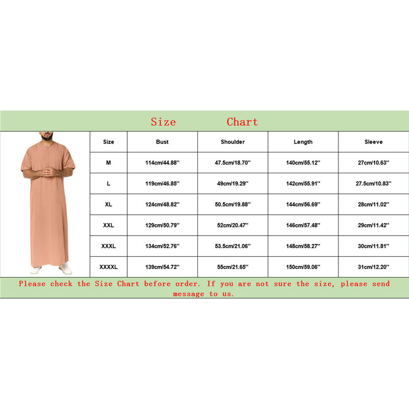 Мужская Летняя мусульманская одежда, повседневная полосатая блузка с V-образным вырезом и средним рукавом, с разрезом на подоле, Арабская, мусульманская, Дубайский, мусульманский Халат