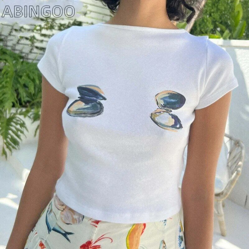 Женская футболка с коротким рукавом и круглым вырезом, из чистого хлопка
