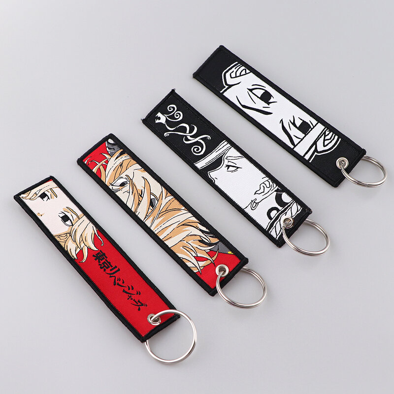 Porte-clés brodé Anime japonais pour amis, porte-clés cool, porte-clés à la mode, porte-clés pour sac à dos, cadeaux de voiture Hurcycles