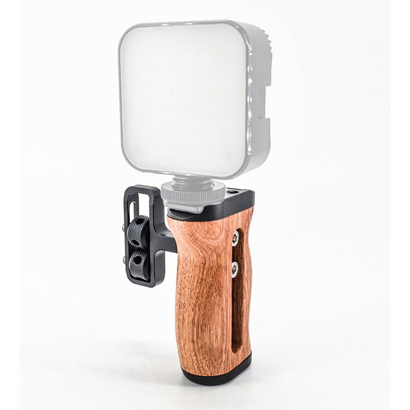 Multi-Function Hand Grip Wooden Hand Grip For Photo Expand Cage Wooden Handle Grip Cold Shoe For Mic Video Light