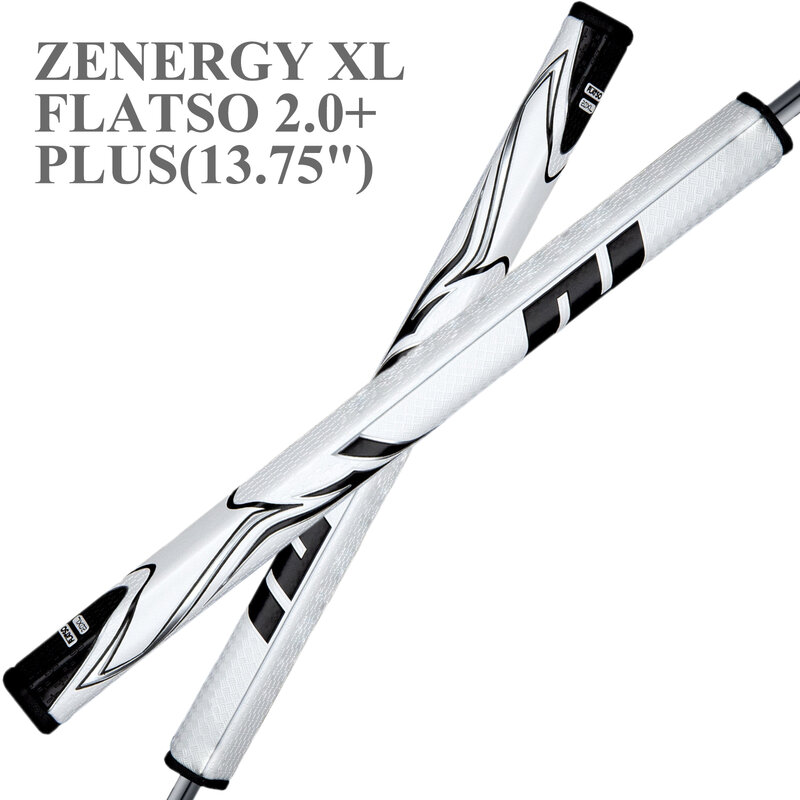 1/10 pz/set NEW - Golf Grip ZENERGY Flatso XL Plus 2.0 Putter Grip-bianco/nero lunghezza 13.75"