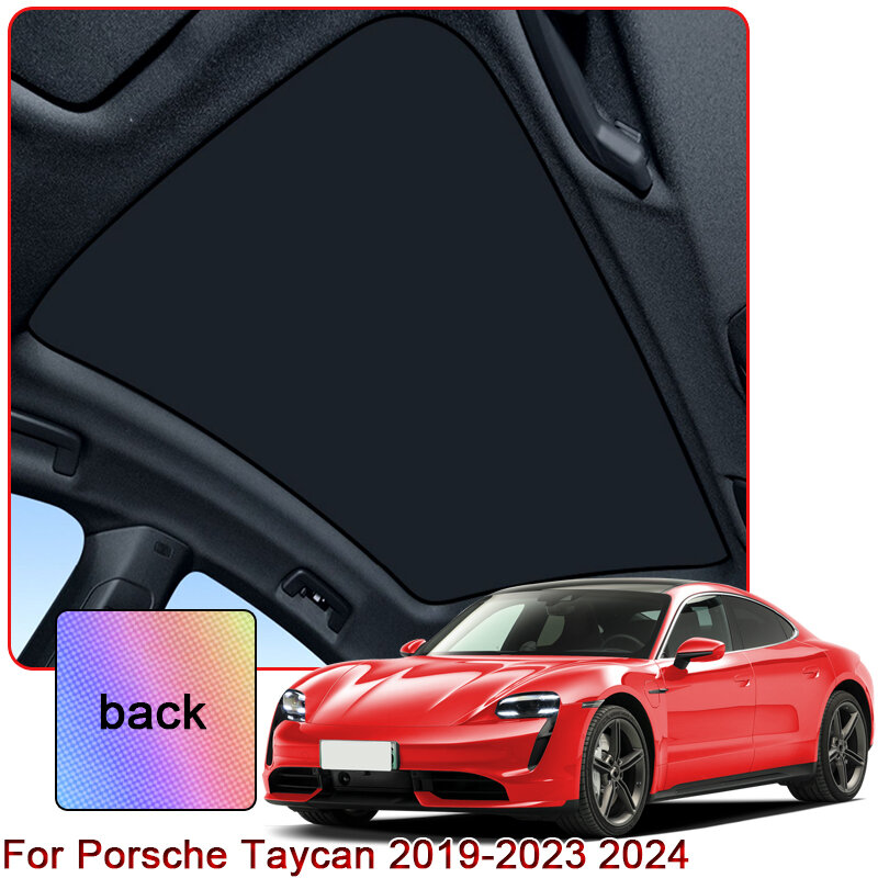 Parasole per tetto auto in cristallo di ghiaccio colorato per Porsche Taycan 2019-2022 2023 2024 copertura ombreggiante per lucernario con tetto apribile a Clip per auto