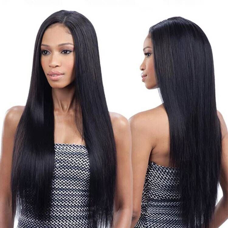 New Advanced Sense Wigs Popular Fashion 26-inch Long Straight Hair Synthetic Fiber Natural Black Wigs for Women Girls