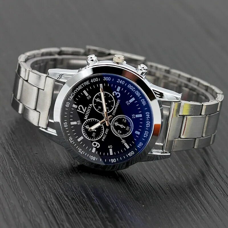 นาฬิกาข้อมือควอตซ์อนาล็อกสแตนเลสสตีลสปอร์ตนาฬิกาข้อมือแบบสายลำลองนาฬิกาข้อมือผู้ชาย2023