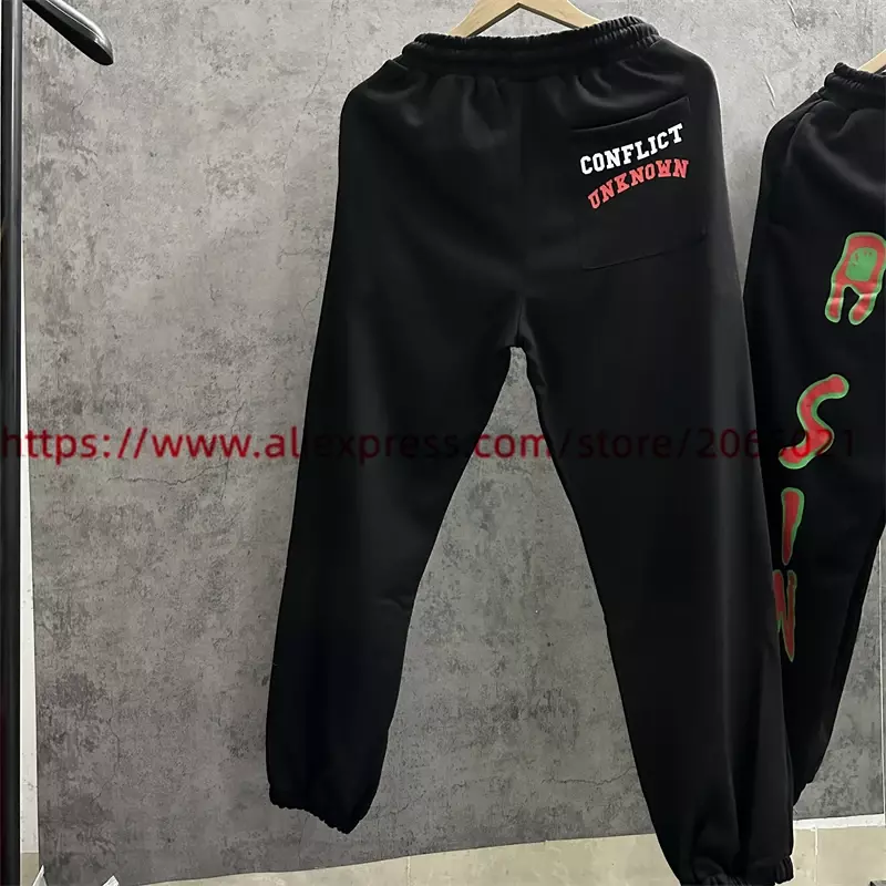 Saint Michael Boxing Logo Print Sweatpants Men Women Jogger Drawstring Trousers Casual Pants