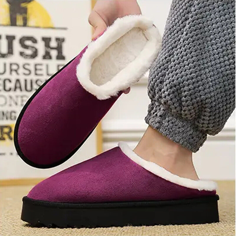 Thick-soled Plus Velvet Men's Cotton Shoes Fashion Casual Indoor Warm Shoes Soft Comfortable and Wear-resistant Couple Slippers