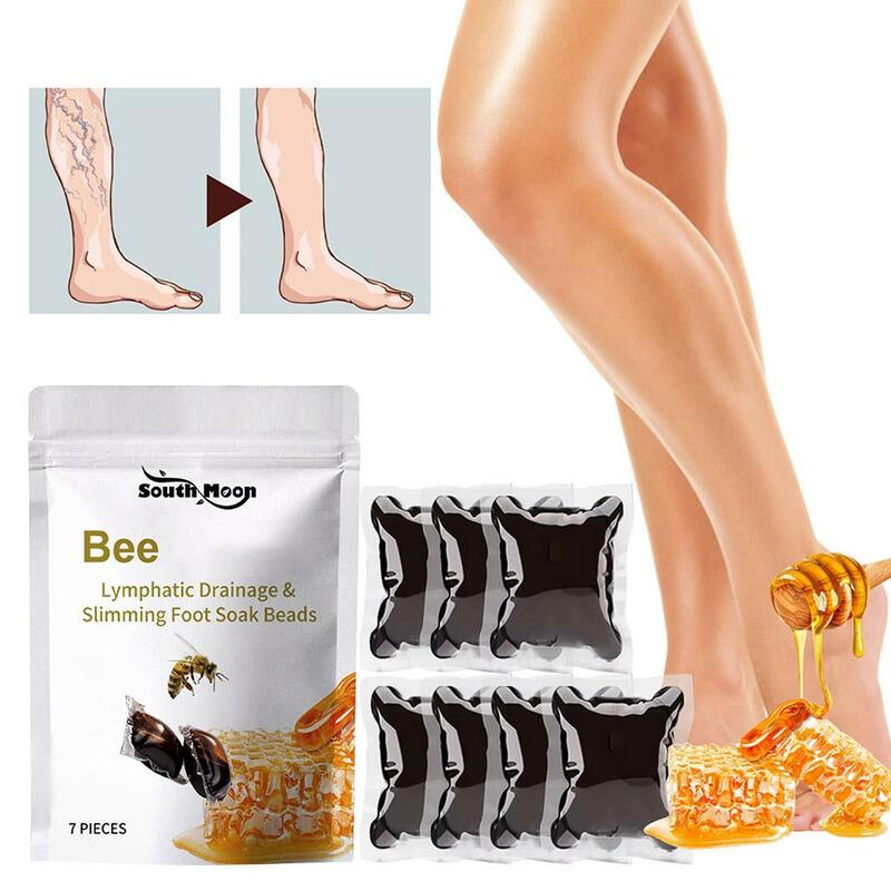 5 Bags Lukmlca Bee Lymphatic Drainage & Slimming Foot Soak Beads Feet Health Care