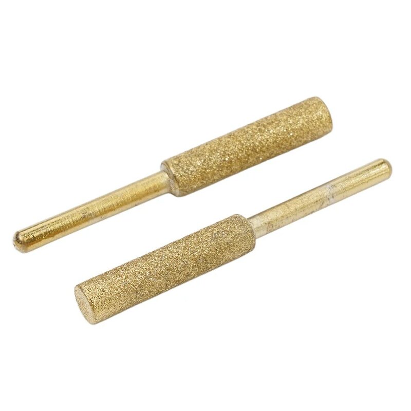Untuk mengasah rantai, gergaji gigi berlian, pengasah gergaji, biji-bijian Sepuh 2 buah 3mm batang alat aksesori
