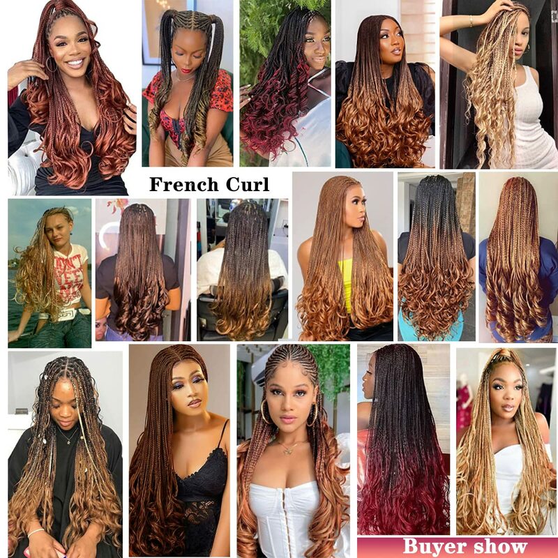 Curly Braiding Hair 22 inch New Loose Wave Pre Stretched Bouncy Braiding Hair French Synthetic Braiding Hair ls04