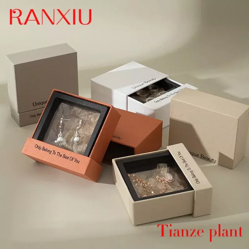Custom Print Luxury Paper Cardboard Neclace Bracelet Jewelry Packaging Anti-oxidation Suspension Drawer Gift Boxes