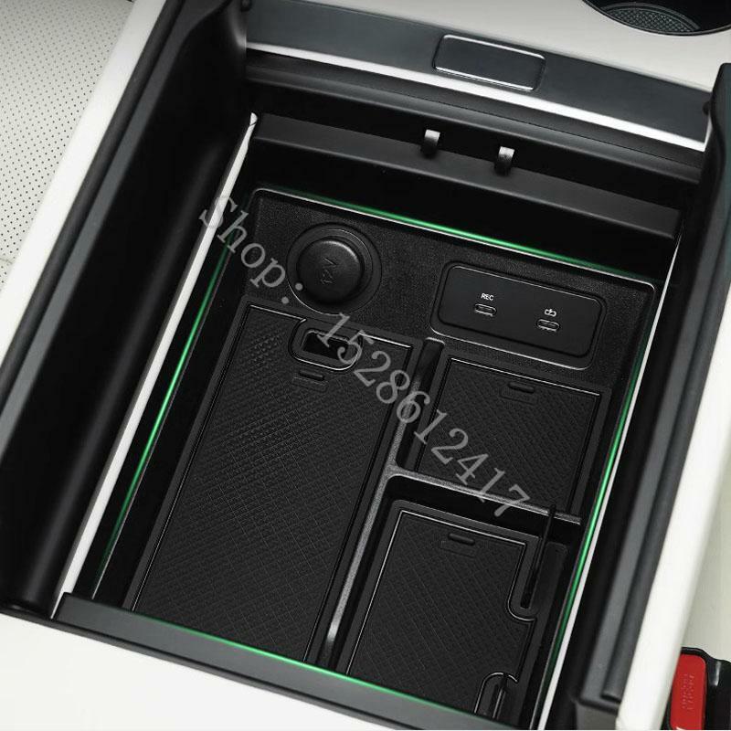 Bandeja organizadora de consola Central para coche, apoyabrazos Central ABS, color negro, caja de clasificación de almacenamiento secundario para LiXiang L7 2023 2024