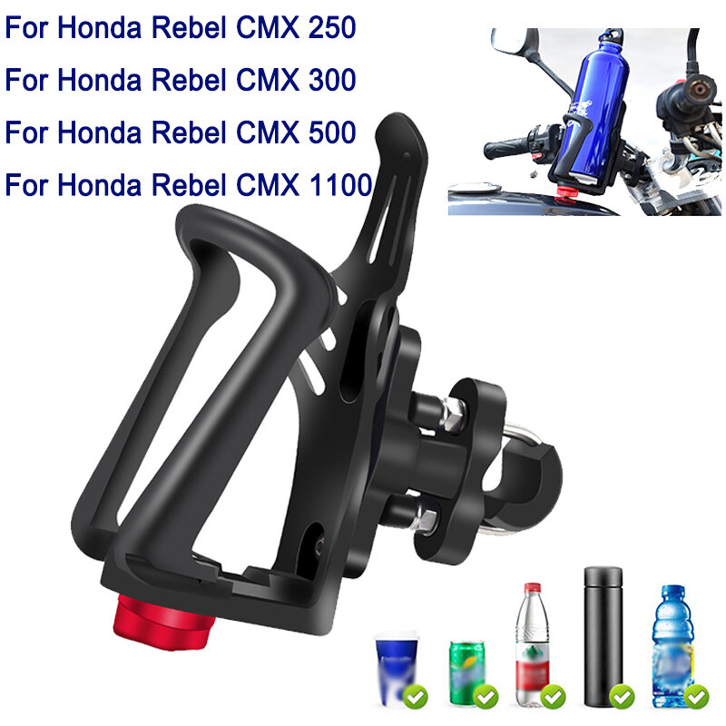 For Honda Rebel CMX 250 300 500 1100 CMX500 CMX300 Accessories Beverage Water Bottle Cage Support Drink Cup Holder Stand Moto