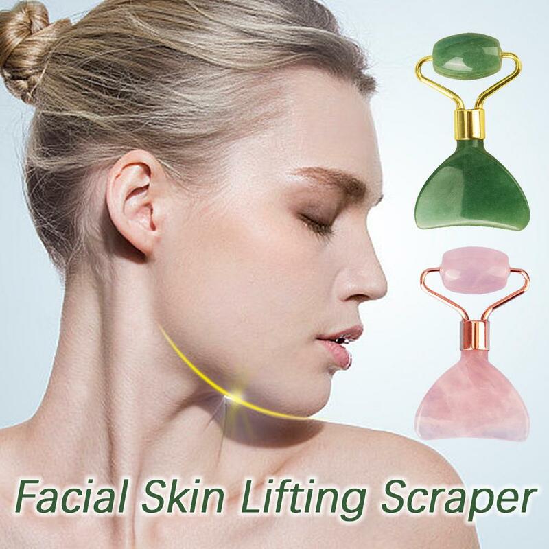Raspador para Lifting de la piel Facial, rodillo de Jade Natural antiarrugas, masajeador de cuello Gua, tablero de raspado Facial, masaje Ma I7Y9