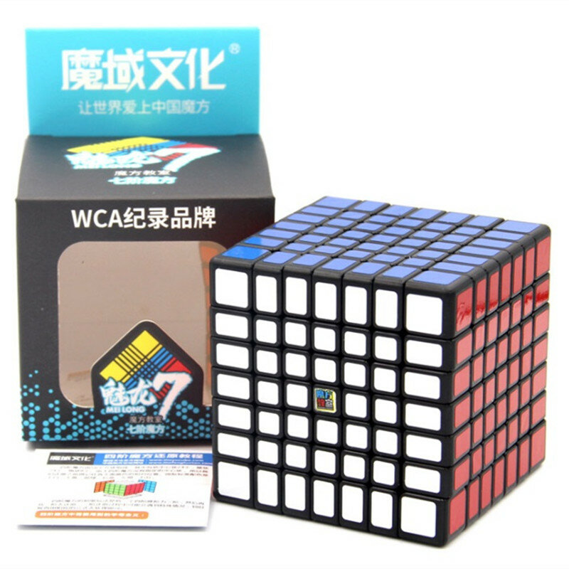 ألعاب تعليمية [Picube] Moyu MeiLong 7x7 سبيد كيوب meilong 7x7 أحجية المكعب السحري الاحترافي مكون من 7 طبقات مكعب سرعة أسود هدية ألعاب تعليمية