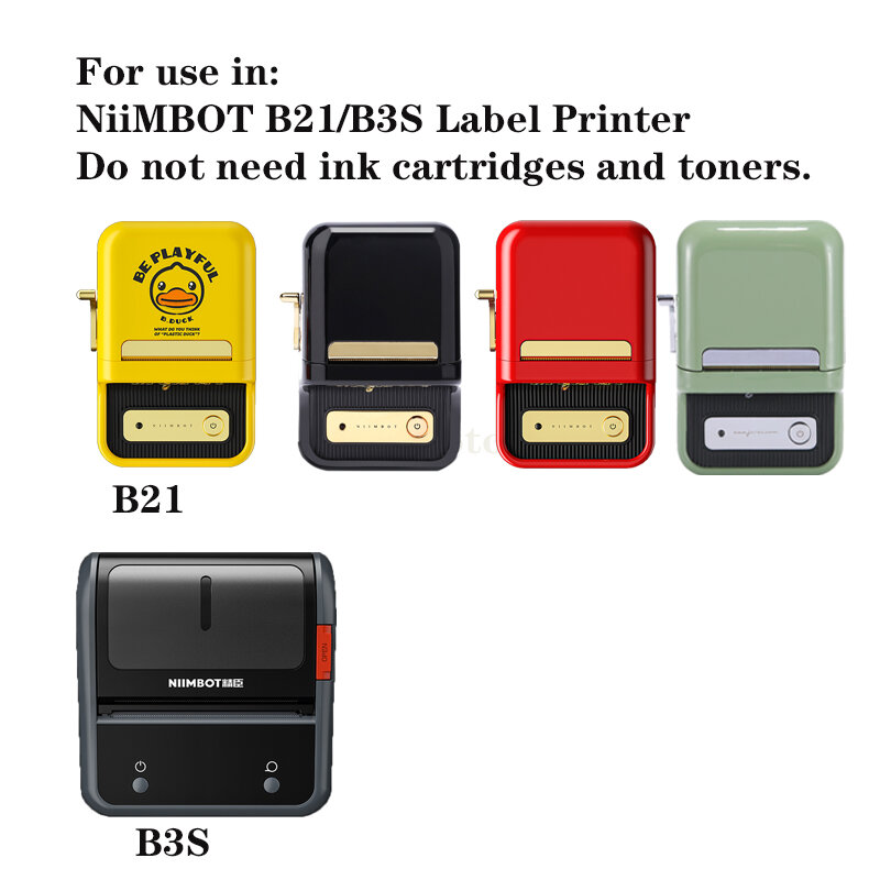 NiiMBOT B1/B21/B203/B3S شريط ألوان ورقة ملصقات اسم مقاوم للماء ملصقات الطباعة التسمية المنزلية تخزين التسمية ورقة