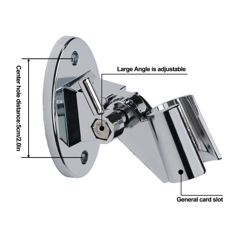 Pemegang Shower braket dudukan dinding, Desain 1 buah ABS selesai krom dapat disesuaikan braket kepala Shower dasar tetap praktis