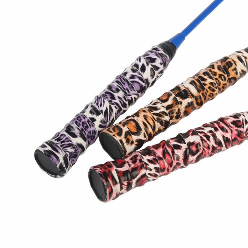 Sobreempuñaduras de raqueta de bádminton con estampado de leopardo, cinta de agarre antideslizante autoadhesiva, paleta de tenis, multicolor