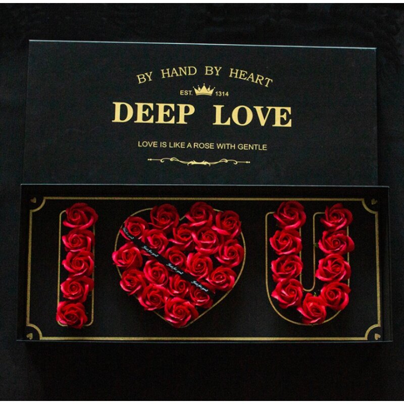 Оптовая продажа, Подарочная бумажная коробка с цветочным принтом «Я люблю тебя»