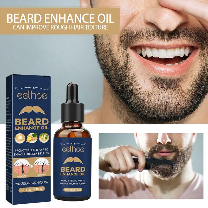Eelhoe Natural Beard Growth Oil Men Tools Fast Thicken Oil Beard Grooming Treatment Beard Nourishing Care Softener D3p0