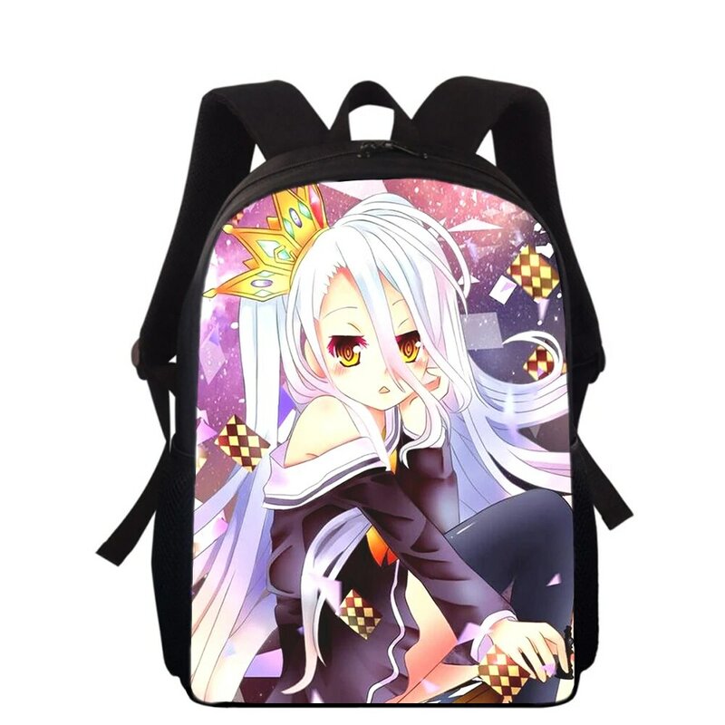 NO GAME NO LIFE Anime 16" 3D Print Kids Backpack Primary School Bags for Boys Girls Back Pack Students School Book Bags