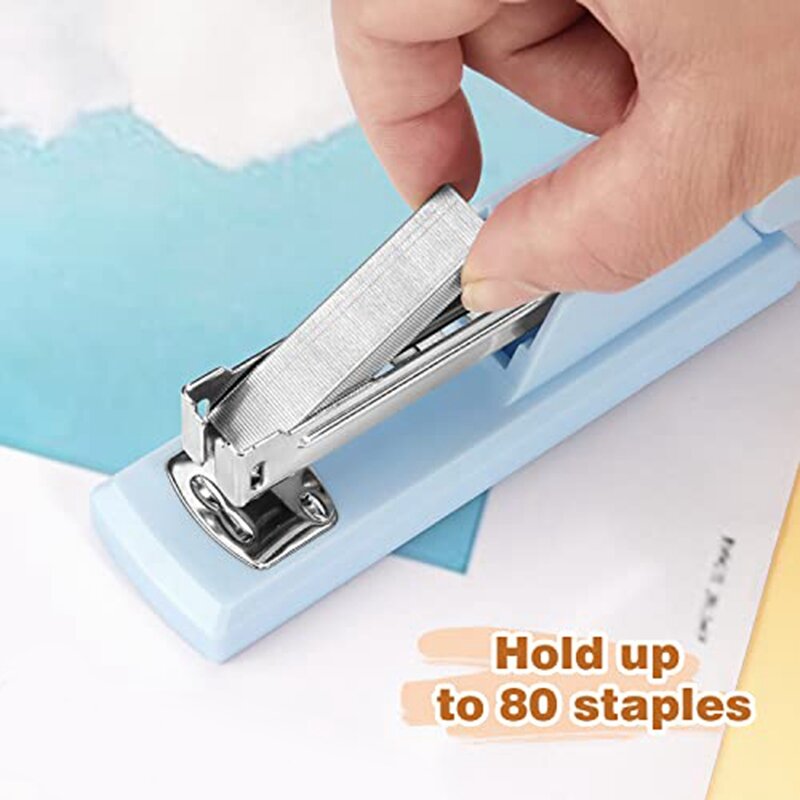 1 PCS Stapler Office Stapler For Desk Portable Durable Staplers Office Supplies (Blue)