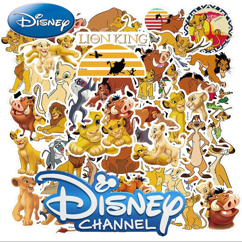 Pegatinas de dibujos animados de Disney El Rey León para niños, calcomanías adhesivas de grafiti de película de Anime para niños, juguete para teléfono, cuaderno y maleta, 10/30/50 piezas