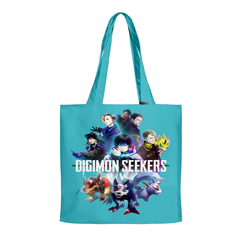 Digimon Adventure Anime Digimon Seekers New Bag Shopping Bags Reusable Shoulder Shopper Bags Casual Handbag