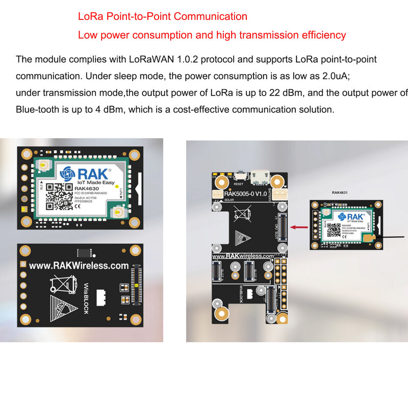 WisBlock Basic Starter Kit for Meshtastic -RAK4631 LPWAN Wireless SX1262 Lora Module RAK19007 Base Board with Lora Antenna