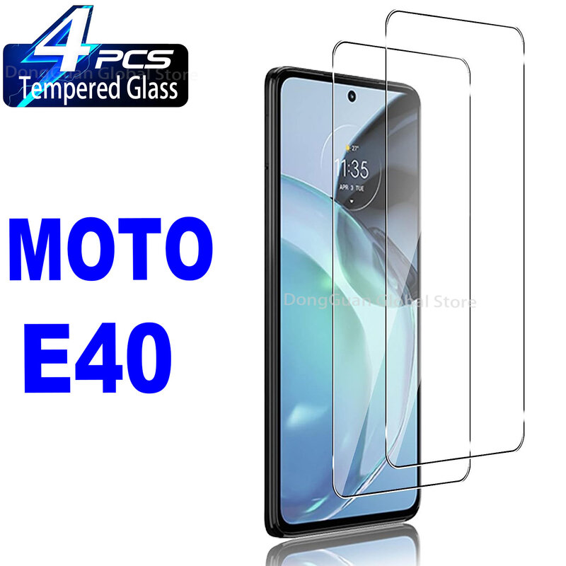 Vidrio templado para Motorola Moto E40, Protector de pantalla, película de vidrio, 2/4 Uds.