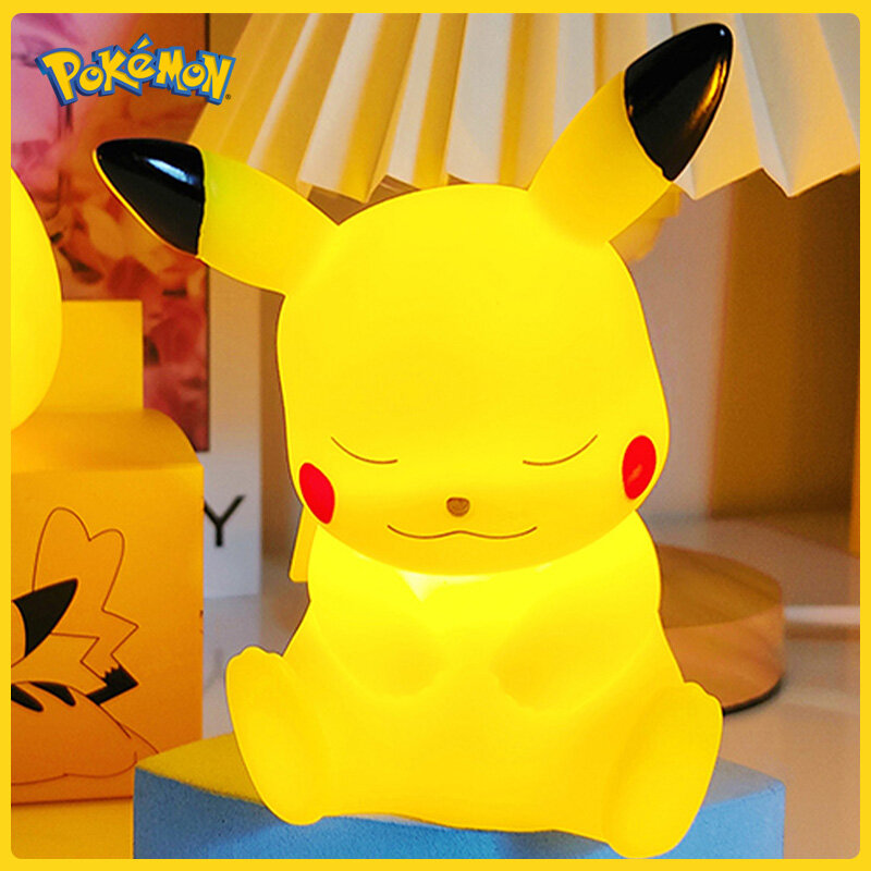 Pokemon Pikachu Night Light Glowing Anime Figures Toy Pokemon Pikachu Cute Bedside Led Lamp Kawaii Children Birthday Gift Girl