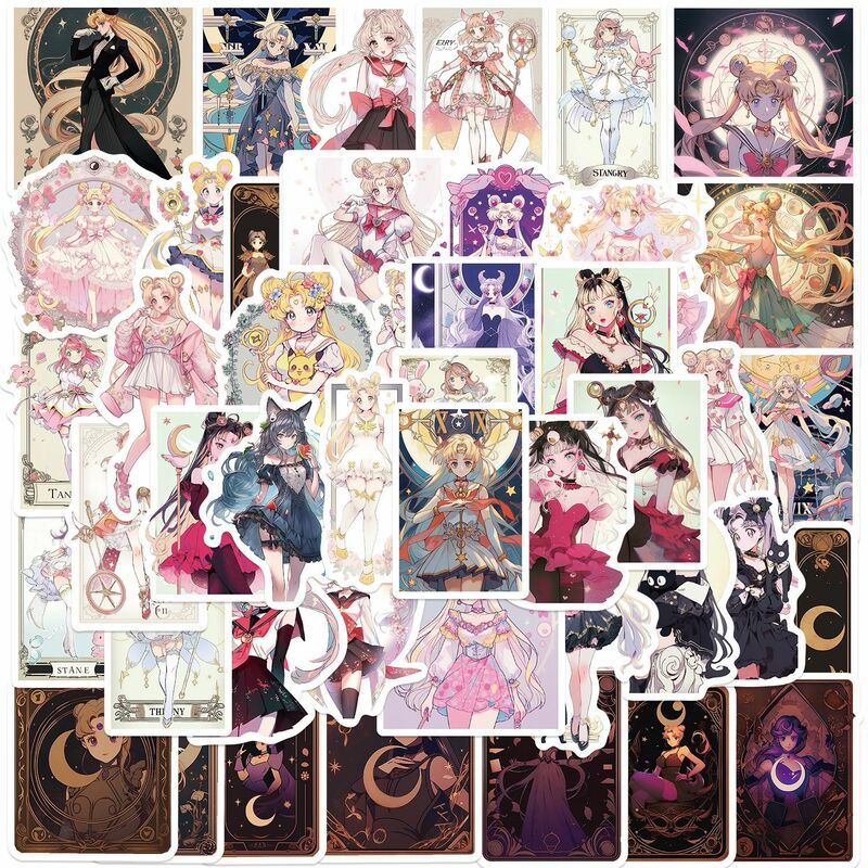 Autocollants du Dessin Animé Japonais Sailor Moon, Carte de Tarot, Graffiti, pour Ordinateur Portable, Moto, Bagages, Réfrigérateur, 506, 10/30/52 Pièces