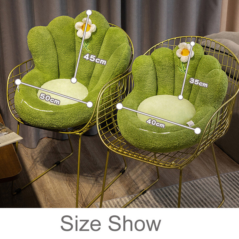 Cojín grueso de felpa de dibujos animados para decoración del hogar, almohada de felpa con diseño de flores y plantas, estilo Kawaii, ideal para sofá y silla
