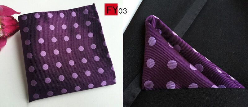 Classic Blue Purple Black Colored Large Dots Handkerchiefs for Man Party Business Office Wedding Gift Accessories Pockets Square