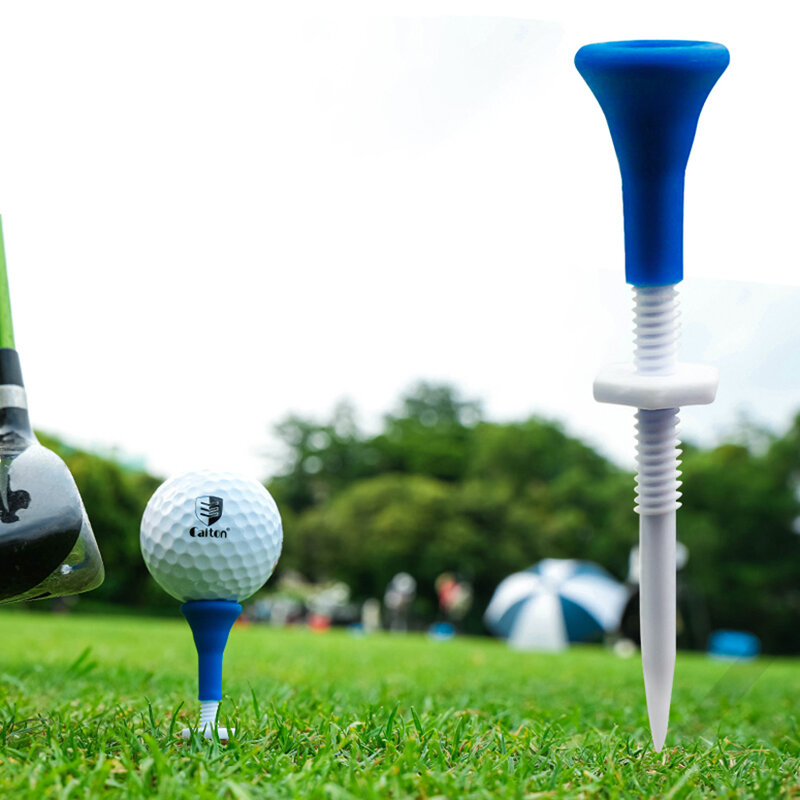 Kaus Golf plastik biru tinggi dapat disesuaikan bebas lebih tahan lama Golf plastik tee aksesoris Golf untuk pemain Golf 5 buah/boks