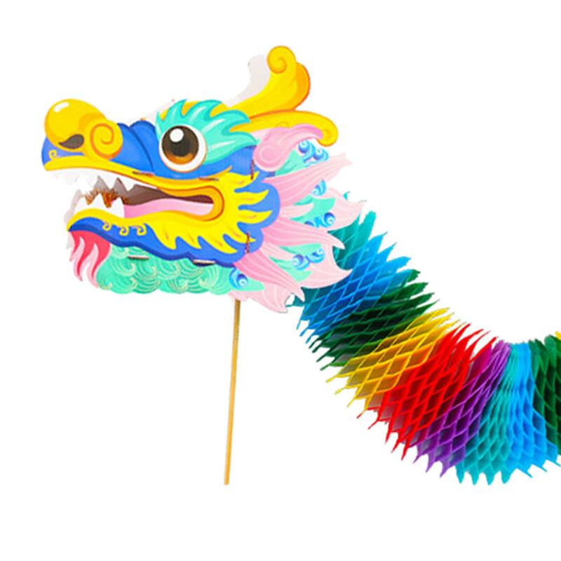 Китайская Новогодняя гирлянда дракона, художественные поделки, Складная Ткань, подвеска дракона