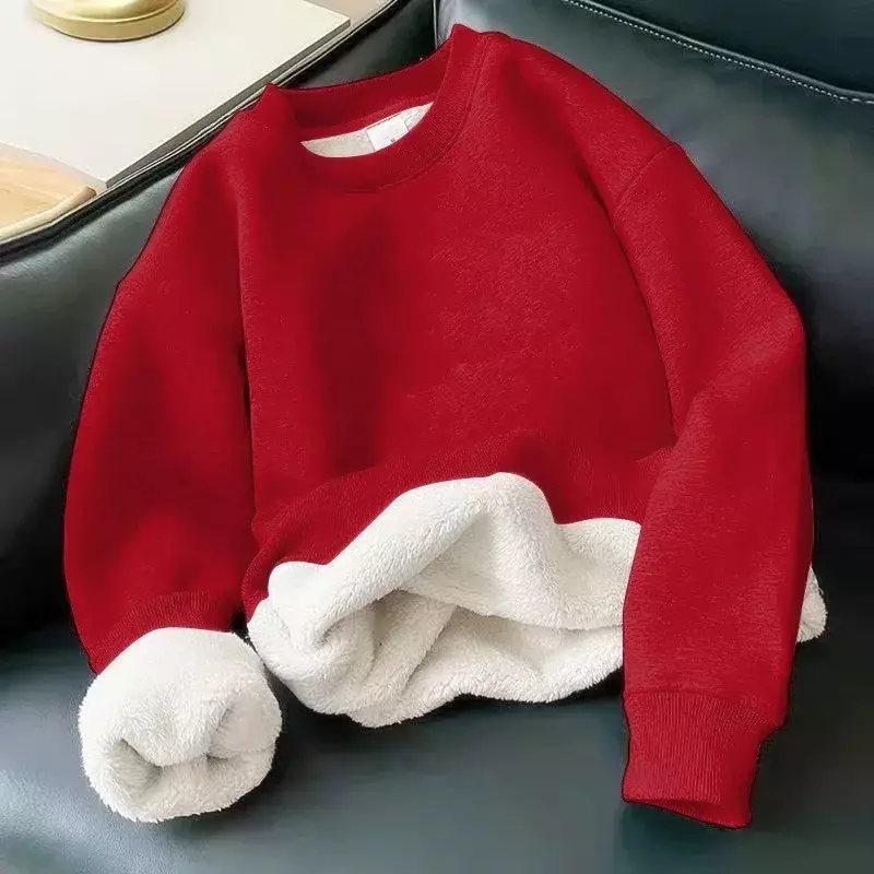 Sudadera gruesa de lana para hombre, suéter informal Retro de manga larga con cuello redondo, sólido, básico, holgado, 2022