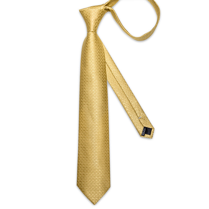 Złoty Plaid jedwabne krawaty dla mężczyzn wysokiej jakości 160cm Wedding Party Business akcesoria zestaw krawatów chusteczka spinki do mankietów