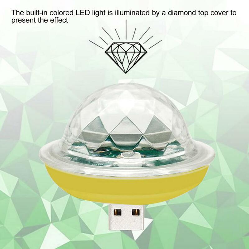Usb-диско-шар, светодиодная подсветка Rgb, вращающаяся Подсветка для ноутбука, супер яркая мини-диджейская лампа для записи